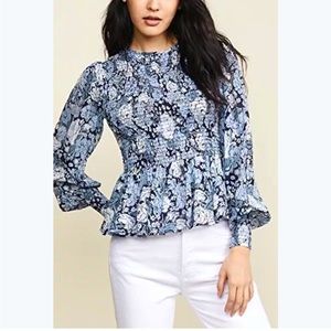 Ganni Georgette Smock Blouse NWT